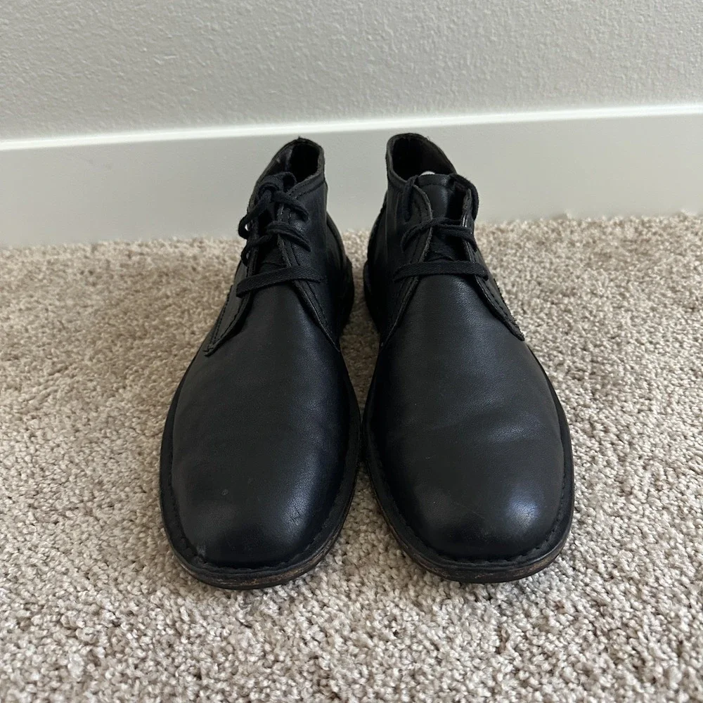 John Varvatos Chukka Boots Men 11.5 Black Leather Lace Up Desert Boot F0514B